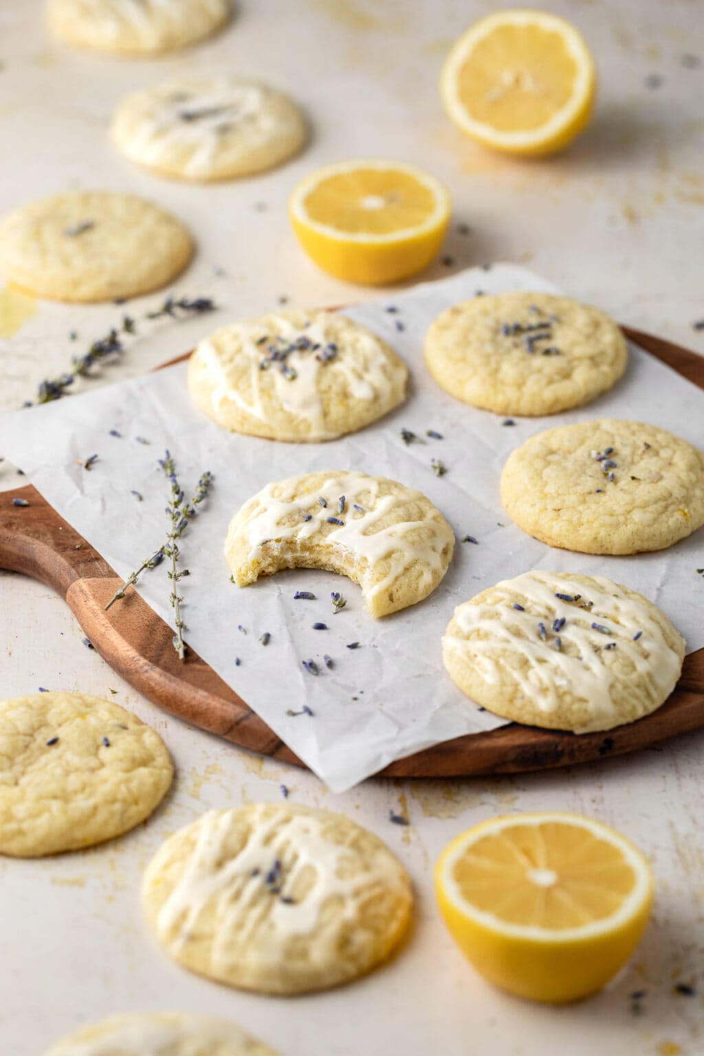 Soft & Chewy Lemon Lavender Cookies - Belle Fleur Bakery